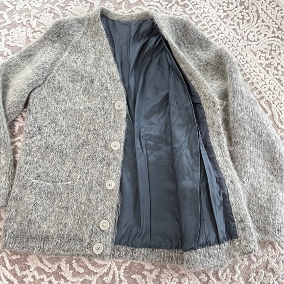 Artisan Hand-Knit Wool Mohair Grandpa Cardigan - Picture 7 of 13